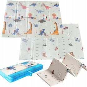   MATA PIANKOWA DWUSTRONNA SKŁADANA DUŻA 150 X 200 KOSMOS DINOZAURY