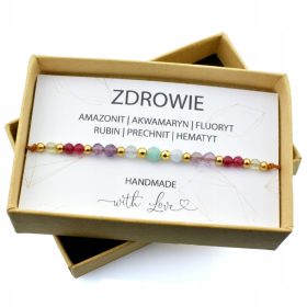   Zapestnica za zdravje žensk z akvamarinom, hematitom in naravnim kamnom