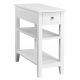 Nočna omarica za kavč Costway HW61591WH bela 28,5x60x61 cm