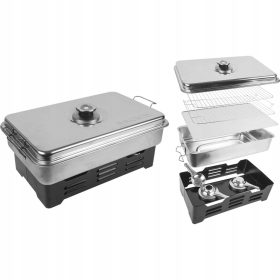 Jeklena prenosna kadilnica za ribe, sir in meso Browin