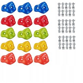 Kamniti oprijemki za plezanje, 15 kosov z vijaki MIX