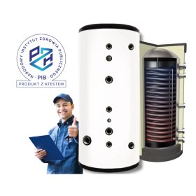   Toplotna črpalka z rezervoarjem za sanitarno vodo INOX 200 l s spiralo 2,8m^2