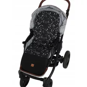  Črn vložek za voziček z zvezdicami, XXL vložek, 100 cm