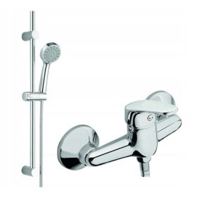   Valvex Aurora Rose Gold Stenska Armatura za Kad in Tuš Bela + Valvex ROSE GOLD Samostoječa Armatura za Umivalnik Zlata