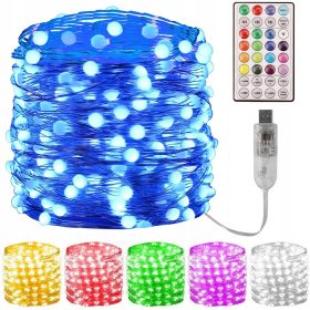  12M 100 kosov LED žarnice Božične LED lučke RGB Fairy String Lights s Pilotom in Timerjem