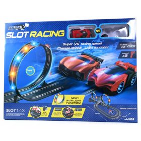   SAMOVOZILA ZA DIRKALIŠČE Z DALJINSKIM UPRAVLJANJEM 2 AVTOMOBILA TRASA 2 ZAVOJI DOLŽINA 500CM