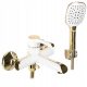 Melia White Gold Wall-Mounted Bath Tap