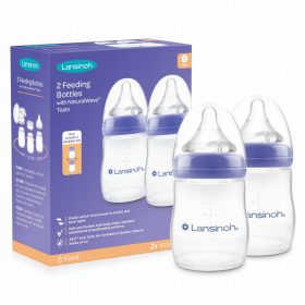 LANSINOH Set 2 x Steklenička 160 ml + cuclji