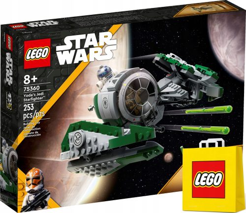 LEGO STAR WARS 75360 Yoda's Jedi Starfighter + VP LEGO papirnata vrečka srednje velikosti 41cmx34cmx11cm DARILNA VREČKA