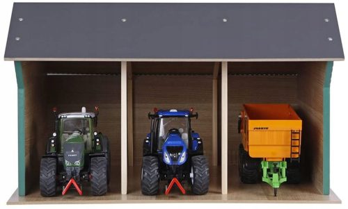 GARAŽA ZA TRI TRAKTORJE V MERILU 1:32 45x28x22 KIDS GLOBE FARMING 610192