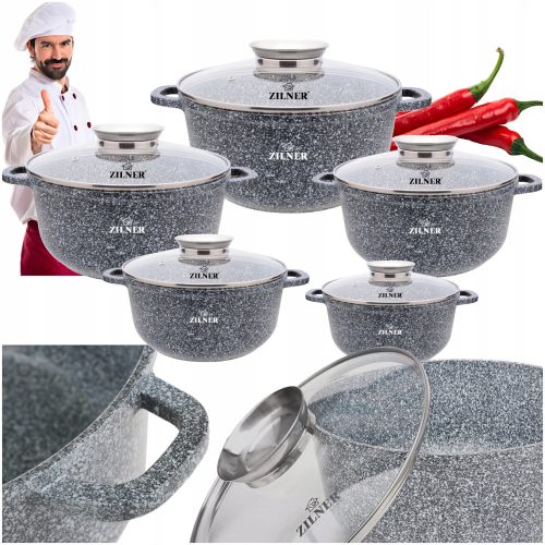 Komplet aluminijastih loncev Zilner Premium, 10 kos.