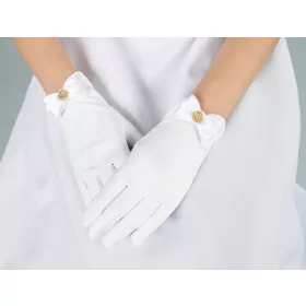   Rokavice za prvo obhajilo z zlatim JHS in zlatim IHS detajlom