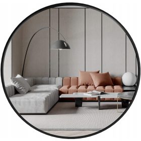    Handloteka stensko ogledalo, krog, kovinski okvir, 500 x 500 mm