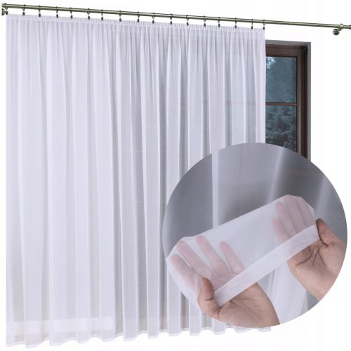ELEGANTNA ZAVESA VOILE WHITE Z ŽABICAMI TUNEL ZA DNEVNO SOBO 650x250 cm