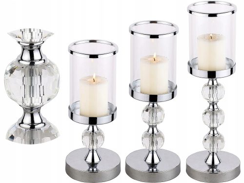 Lustna svetilka Glamour Lantern Chrome Crystal set 1-2-3
