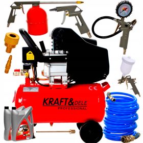   Kraft&Dele KD400 oljni kompresor 24 l 8 bar + RST rokavice velikost 10 - XL 1 par