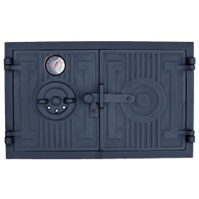   Litoželezna vrata za prekajevalnico krušne peči 43x27 PL TERMOMETER 500 STOPINJ