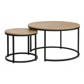 Klubska mizica DION - naravni hrast/črna