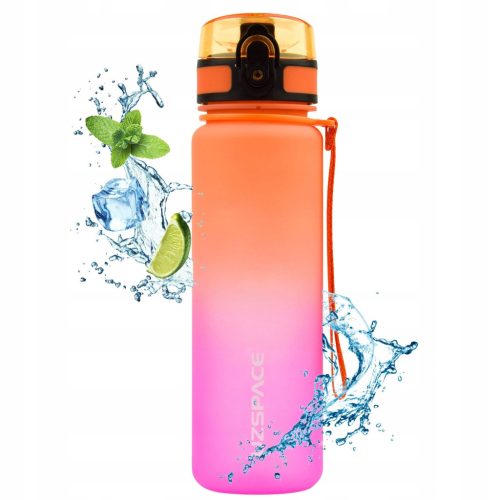Motivacijska steklenička z merilno uro, 500ml, oranžno roza