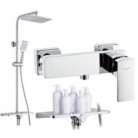   Kromirana tuš pipa Valvex Enzo + krom dežna prha Reihe Squa