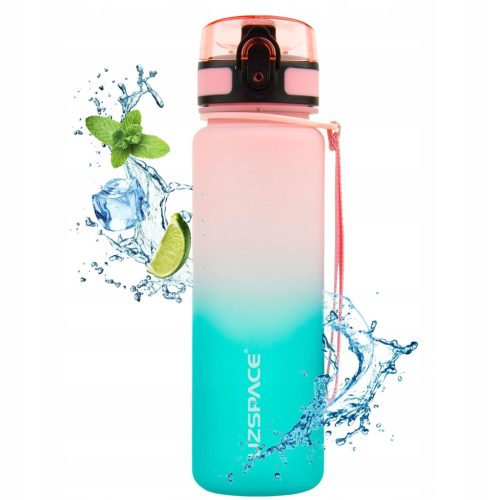 Motivacijska steklenica za vodo Tritan 500ml - Roza in turkizna