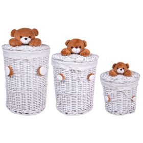 Gockowiak košara za igrače 58 x 42 cm bela