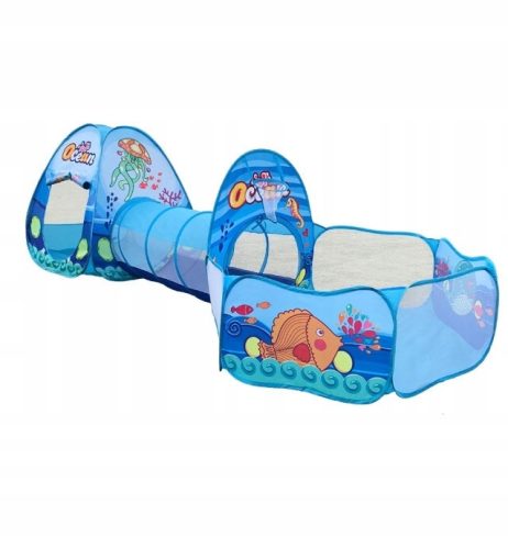 HH Ocean Adventure Kids 6m+ Play Tent with Self-Assembling Tunnel
