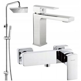   Kromirana tuš armatura Valvex Enzo + Set OmniRes, Nastavljiva Višina