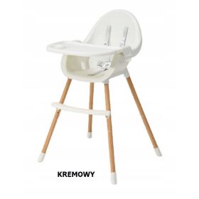   OTROŠKI STOLČEK ZA HRANJENJE ZA OTROKE 3v1 S SEDIŠČEM IN PLADNJEM, KREM GLEJ