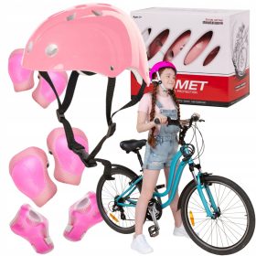   Rolerji Pink Helmet with Protectors for Kids + Cartamundi PAW Patrol Black Piotruś Memo