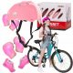 Rolerji Pink Helmet with Protectors for Kids + Cartamundi PAW Patrol Black Piotruś Memo