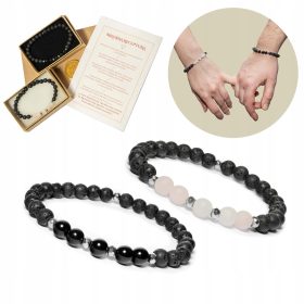   Zapestnice za pare - Lava, Turmalin, Kremen, Hematit - Valentinovo/ VEL