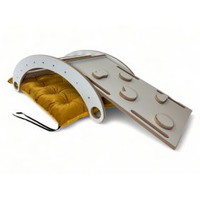   Bujak Lesena + Tobogan + Stena + Vzglavnik iz Karamelnega Velurja