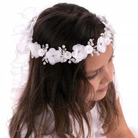 Beli obhajilni venček s kristali za slovenski trg