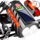 Solarna kolesarska luč z USB polnjenjem in 1200 lm močjo + klakson