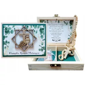    Spominček na sveto obhajilo z SET rožnega venca, darilo za obhajilo