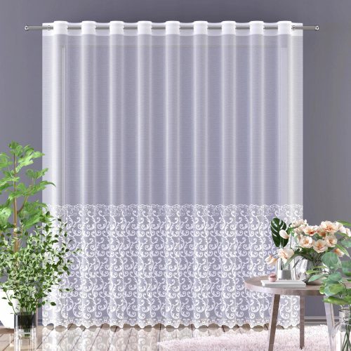Elegantni beli žakard zavesa 300 cm x 250
