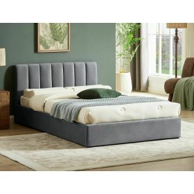   Signal Modern oblazinjena zakonska postelja 140x200 odtenkov sive