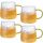 Kozarci za kavo in čaj MG Home Deco z zlatim ročajem 350 ml - set 4