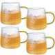 Kozarci za kavo in čaj MG Home Deco z zlatim ročajem 350 ml - set 4