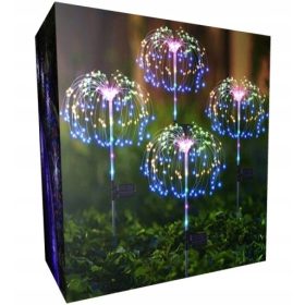 Sonce LED svetilka za vrt - Ognjemet, Duhove barve, 4 kos