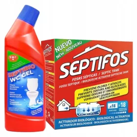   Septifos Biološki aktivator za greznice 18 vrečk/648g + toaletni gel 750 ml
