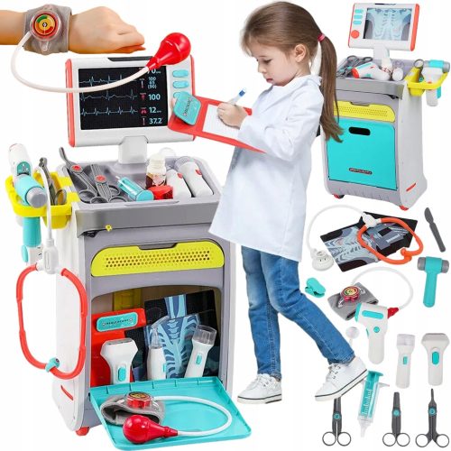 Velik medicinski set za otroke - Igralni komplet EKG USG X-RAY XXL z zvokom in svetlobo