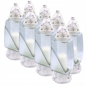 Zimski Znicz Satenasto Bel 30 cm 8 kosov + vložki za sveče