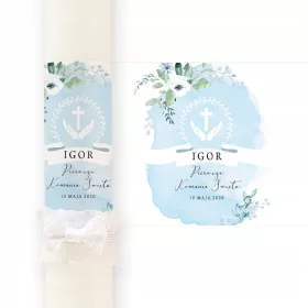   Svečnica za prvo obhajilo Modre vejice + kapica za kapljanje