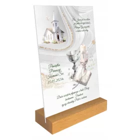   Obhajilni spominek - Personalizirana statueta iz pleksi stekla 15x21 PX066 Drewlandia