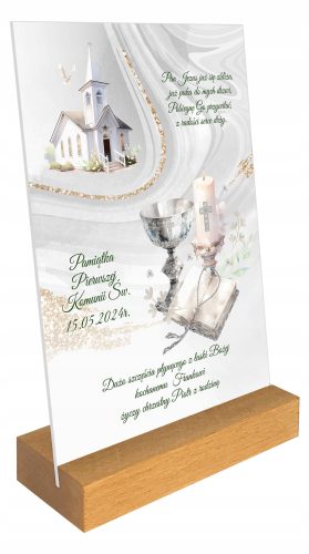 Obhajilni spominek - Personalizirana statueta iz pleksi stekla 15x21 PX066 Drewlandia