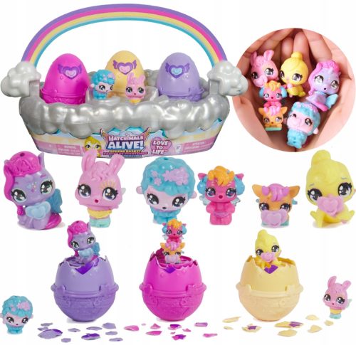 Hatchimals Pomladni Košara 3 jajca za izvalitev v vodi