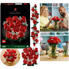   LEGO IKONE ŠOPEK ROŽ ZA VALENTINOVO 10328 POPOLNO DARiLO ZA MATERINSKI DAN - OGROMEN ŠOPEK ROŽ