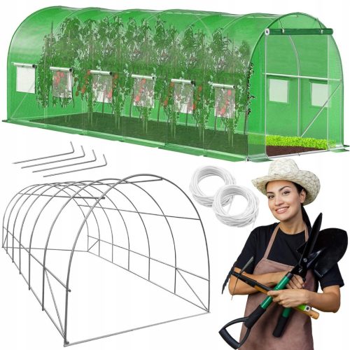 Tunel za rastline 18 m² 600 x 300 cm zelen